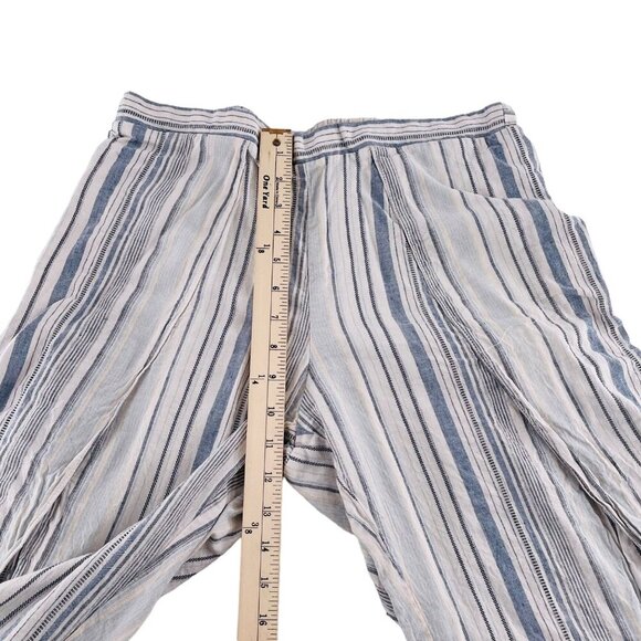 Drew Women's size Large Pull On Rayon & Linen Striped Wide-Leg Pants Linen Blend - Picture 5 of 7